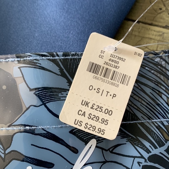 PINK VICTORIAS SECRET Summer Blue Tropical Floral PVC Tote Bag - Picture 5 of 16